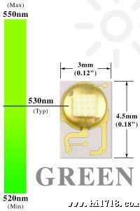 1W3W绿色Green特种手电飞利浦LXML-PM01-0100大功率led