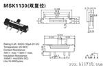 厂家供应拨动双复位四脚贴片开关  MSK1130