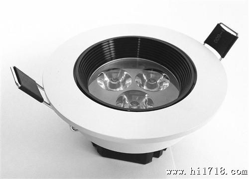 LED筒灯外壳 3*1W黑白刀片式天花灯配件 眩光天花灯