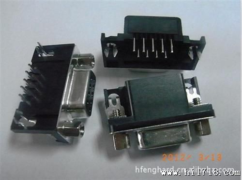 D-sub  DR（9.4） 9公/母 90度铆合锁螺丝焊板式连接器