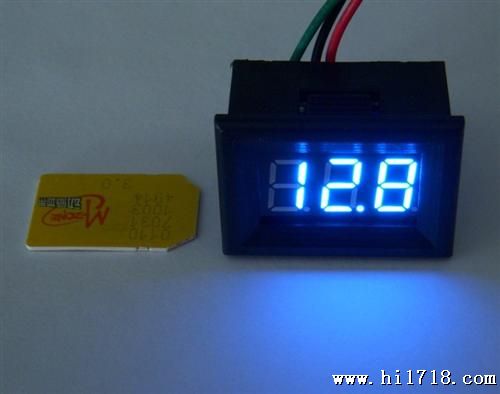 0.36小电压测量仪表/数显数字电压表/面板表蓝色黑壳0-100v
