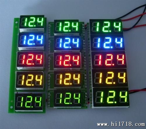 优质数显数字直流LED电压表 面板表 锂电池电量指示 蓝色100v