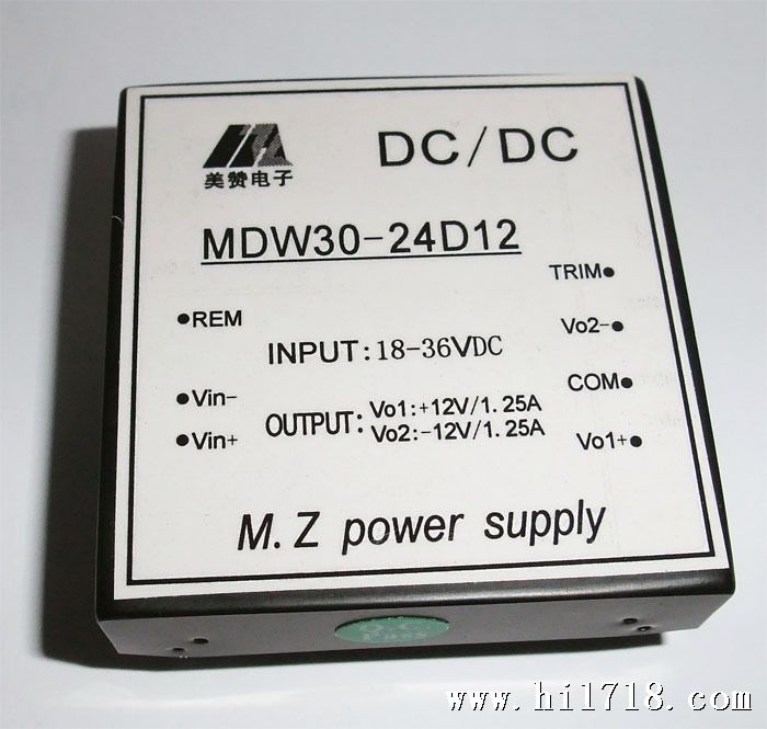 DC/DC电源模块30W,24V转正负12V1.25A