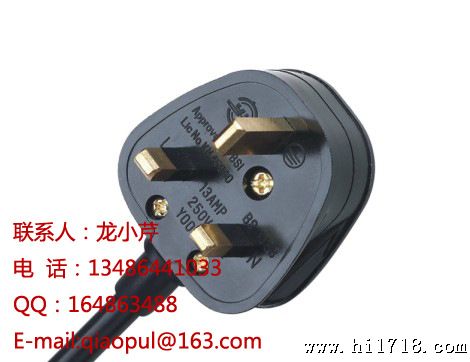 乔普QIAOPU 英式BS装配插头带管子电源线