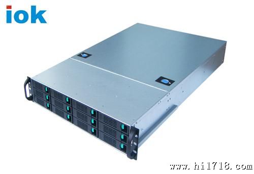 iok存储服务器机箱/标准2U 矩阵磁盘阵列机箱 安监控12个硬盘位