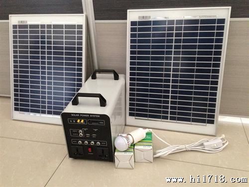 50W-24AH太阳能小型发电系统 逆变便携发电站 移动电源 照明充电