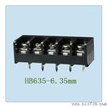 供应6.35mm 间距黑色栅栏式端子接线端子 HB635