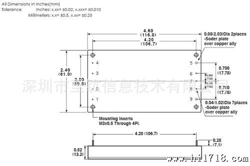 供应台湾200W瓦标准全砖模块电源高压300V转12V16.7A