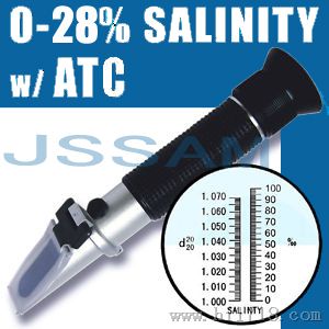 光学盐度计自动温度补偿0到28%检测食品盐度盐水浓度测试仪咸度计